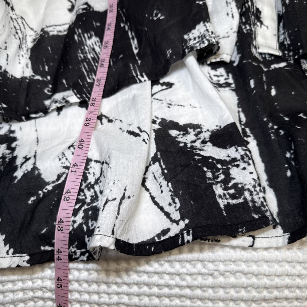 Step In Style Long Shirt Dress 1X White Black Cotton Whimsy Art Flowy NWT READ - Picture 13 of 16